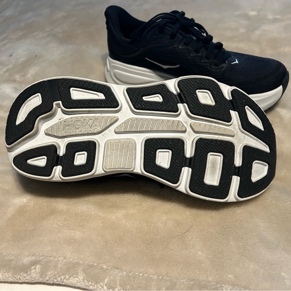 Hoka Bondi 9 Black and White Sneakers - Picture 4 of 5